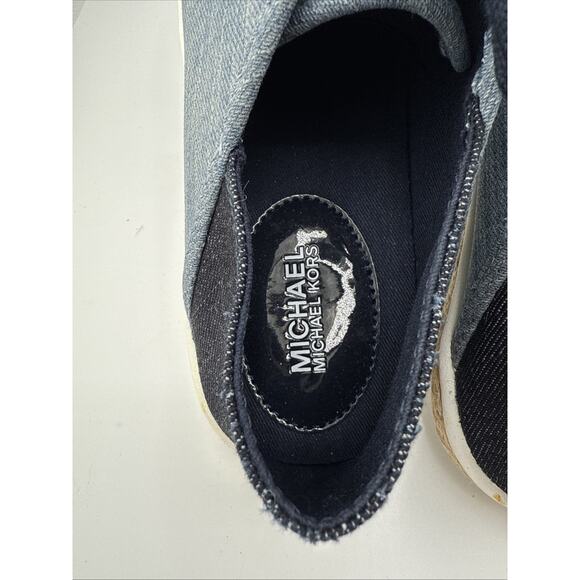 MICHAEL Kors Women’s size 6 Denim Kristy Slides Tie Sneaker W/‎ Gold Accents NIB - Picture 6 of 12